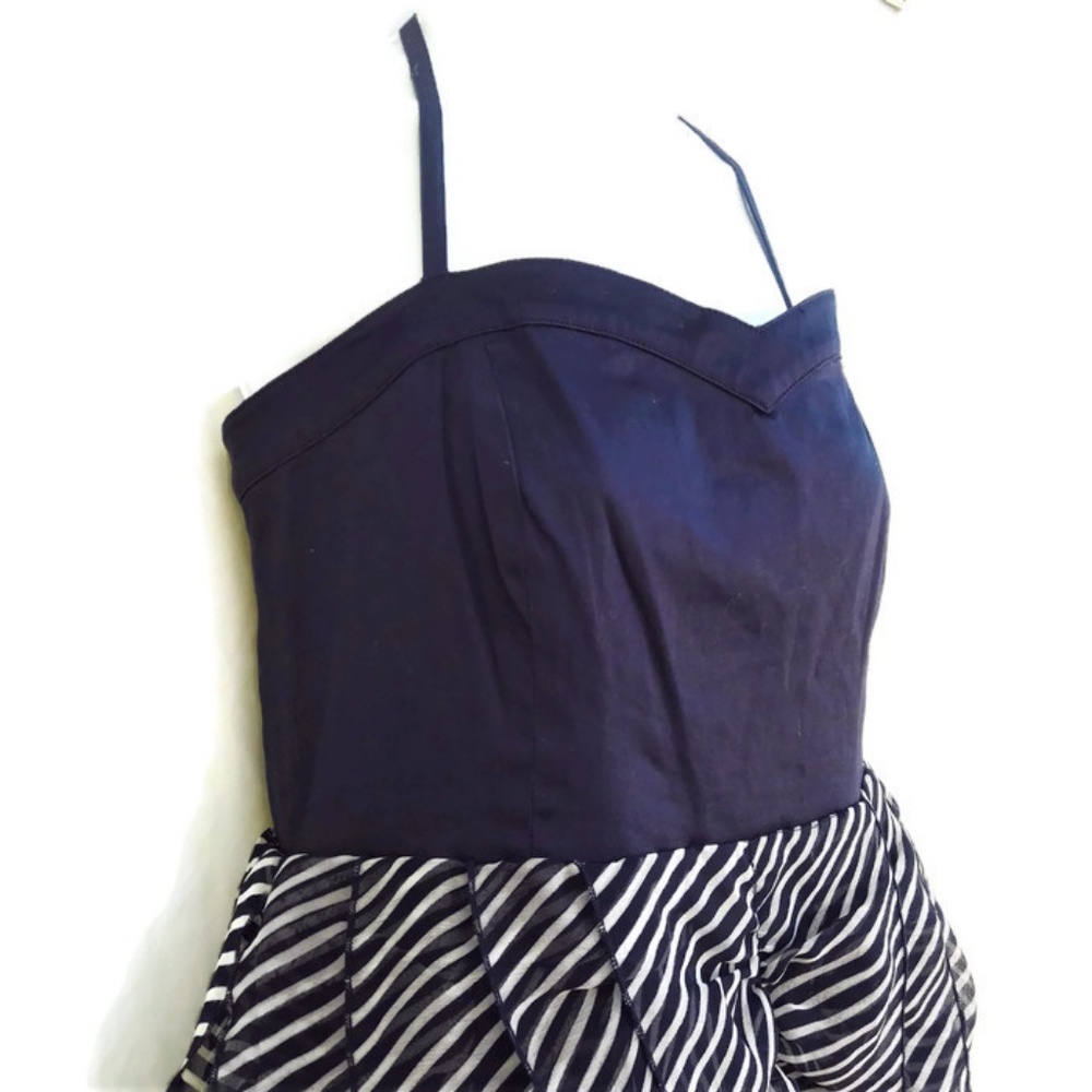 NEW Romeo Juliet Couture Dress Cocktail Ruffled Smocked Back Adj Straps  L - Picture 2 of 7